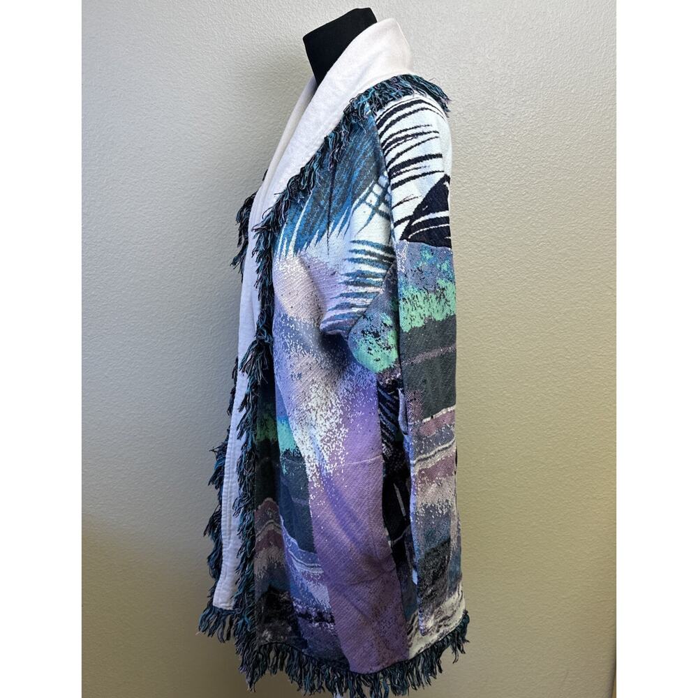 Aldo Martins‎ Anthropologie Moira Small Fringed Knit Cardigan Shrug Artsy Spain - Picture 4 of 8
